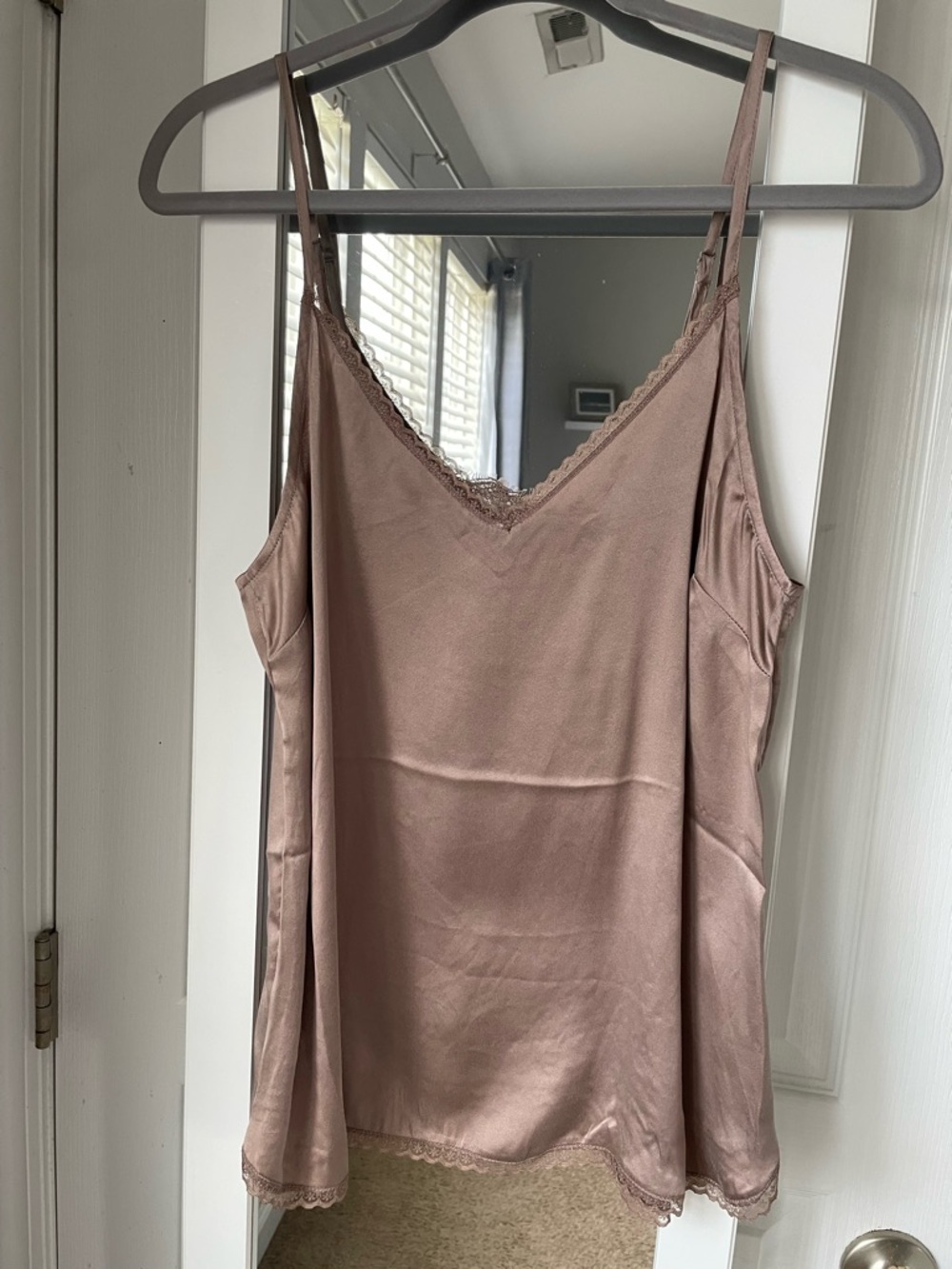 Anthropologie Satin Lace-Trim Camisole
